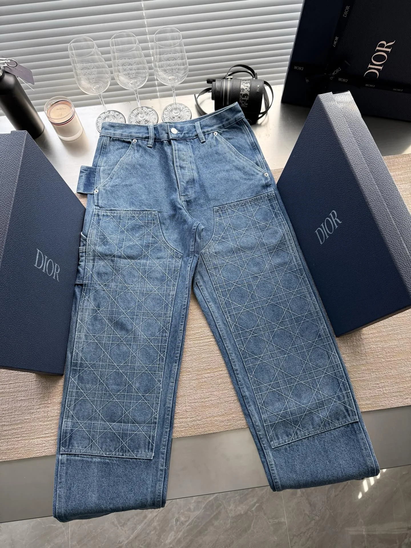디올 까나쥬 카펜터 데님 진 청바지