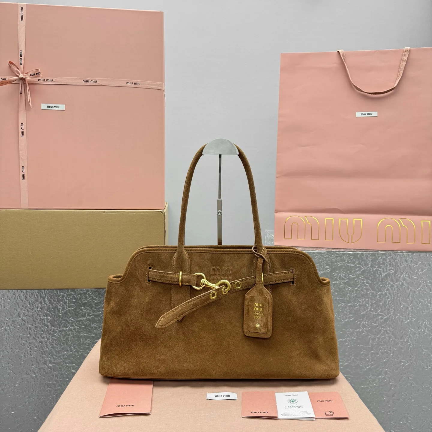 미우 미우 Aventure suede bag  44.5x 24 x14cm